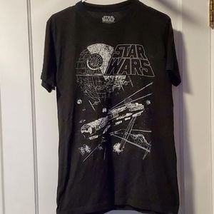 STAR WARS Return of the Jedi Medium Death Star Attack T-shirt black Falcon